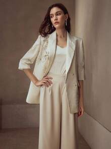 MOTF PREMIUM BEADED DOUBLE BREASTED BLAZER