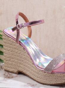 SHUZIA Women's Wedge Heel Thick Bottom Sandals - Pink - View 4