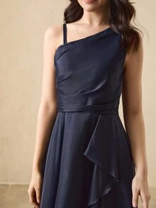 Váy dạ hội trang trọng một vai cho tuổi teen, Lễ tốt nghiệp, Đàn violin, Đàn piano, Biểu diễn sân khấu, Váy dạ hội dự tiệc, Thanh lịch - Màu xanh hải quân - Xem 6