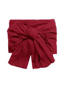 Irokai 纯色百褶扭花时尚浴衣，适合夏季 - 酒紅色 - 查看 1