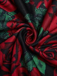 EMERY ROSE Váy hai dây họa tiết xương và hoa cỡ lớn cho tiệc Halloween - màu đen - Xem 6