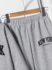 1 Set Tween BoyHooded Vest Jacket Paired With Grey Hoodie Sweatshirt & Casual Pants, Comfortable Fabric, Suitable For Winter Casual Outfits, Indoor & Outdoor Wear Fall - Multicolor - View 6