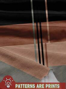 EMERY ROSE 休闲拼布图案圆领短袖宽松女式T恤，秋夏