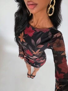 EgrlEra 女式印花性感复古简约迷你连衣裙 - 彩色 - 查看 6