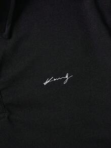 Manfinity NXTstreet Men Plaid Print Polo Shirt & Drawstring Waist Shorts, Cozy Outfits - Black - View 6