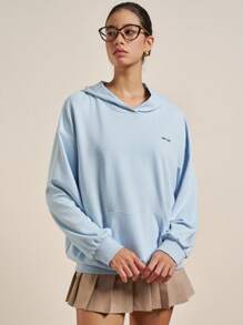 INAWLY Women's Casual Versatile Letter Embroidered Hoodie Fall Cloth For Women - Baby Blue - View 5