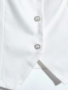 Franclia Women's Elegant Rhinestone Decorated Front Button Camisole, Summer All White Clothes For University