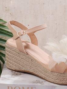 SHUZIA Women's Wedge Heel Thick Sole Sandals - Apricot - View 5