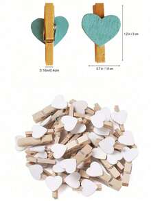 10/20/50PCS Heart-Shaped Wooden Clothespins,Wooden Clips For Photo Clips , Mini Decorative Wooden Pegs, For Crafts, Drying Clothes, Photo Folder, Wedding Party Favors, Hanging Postcards, DIY Decor, Clothes Pins, Family Wedding Valentine's Day Decoration Stationery Decoration, Useful Gadgets - Multicolor - View 11