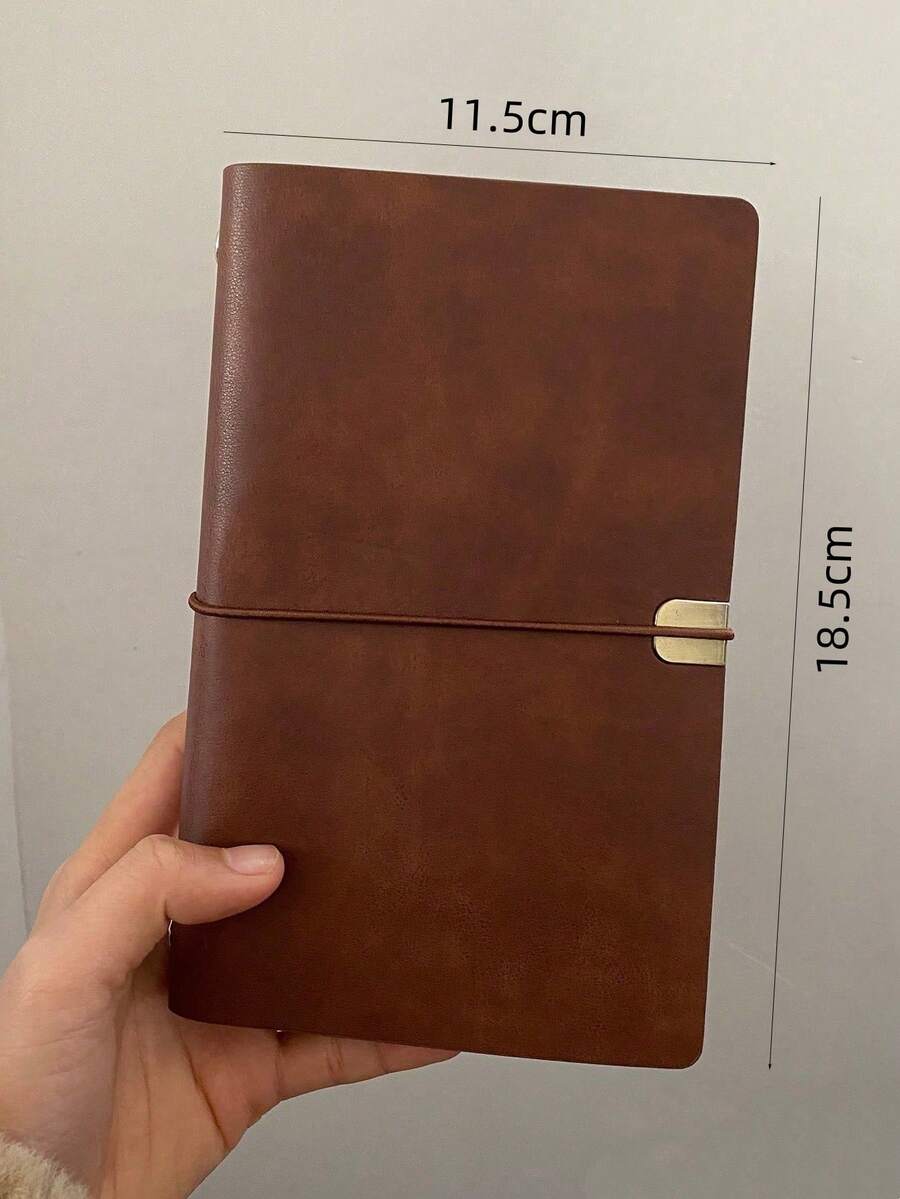 SHEIN 1pc Plain Cover Loose-Leaf Notebook Back To School - Brown - View 1
