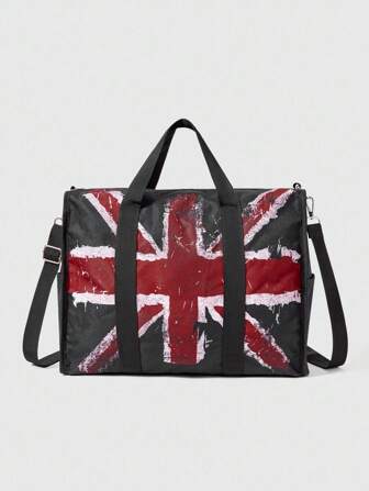 ROMWE Avant Women's Union Jack Pattern Large Capacity Tote Bag For Daily Use