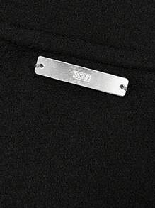 Manfinity Homme Men's Long Sleeve Solid Color Single-Breasted Loose Casual Overcoat, Old Money, Fall/Winter - Black - View 4
