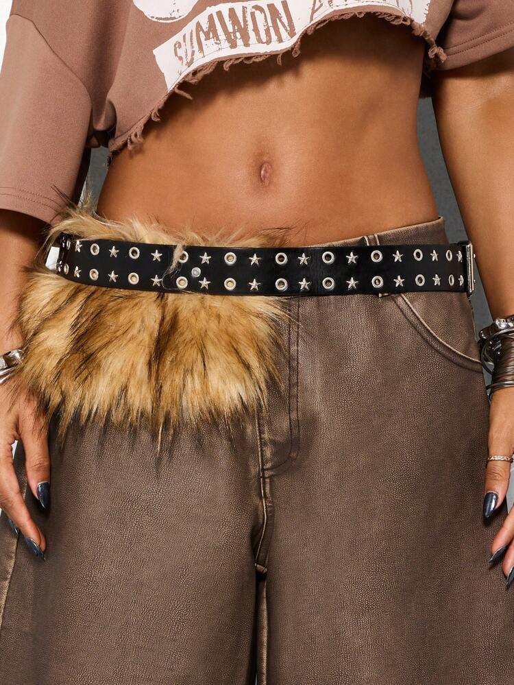 SUMWON WOMEN Double Row Star Studded Belt With Grommets