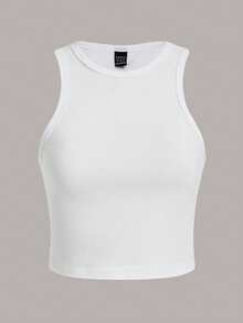 SHEIN Essnce 4 件套女士圆领纯色吊带背心，百搭百搭背心，黑色、白色、杏色、咖啡色，适合夏季 - 彩色 - 查看 2