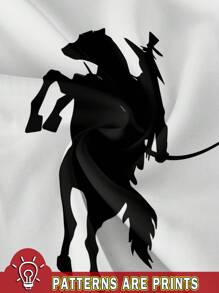 SHEIN Essnce 高腰马术运动图案女式修身踝长紧身裤，适合春夏季 - 白色 - 查看 3