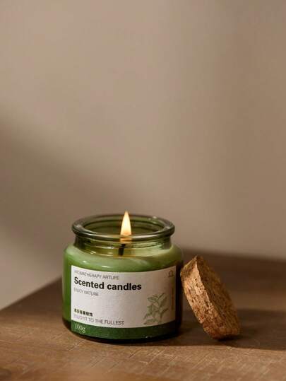Cirelle 1PC Soy Wax Aromatherapy Candle Highly Scented Faint Fragrance Long Lasting Smokeless Green Jar Candle Room Filling Aroma For Home Office Decor Relaxation Gift