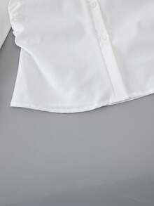 Big Boy Fitted Shirt - Unique Children's Autumn Blouse, White Inner Layer Clothing, Suitable For Office Wear, Long Sleeves - White - View 7