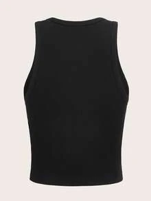 SHEIN Essnce Set de 4 camisetas de tirantes ajustadas de unicolor con cuello redondo, ropa de verano versátil para mujeres - Multicolor - Ver 4