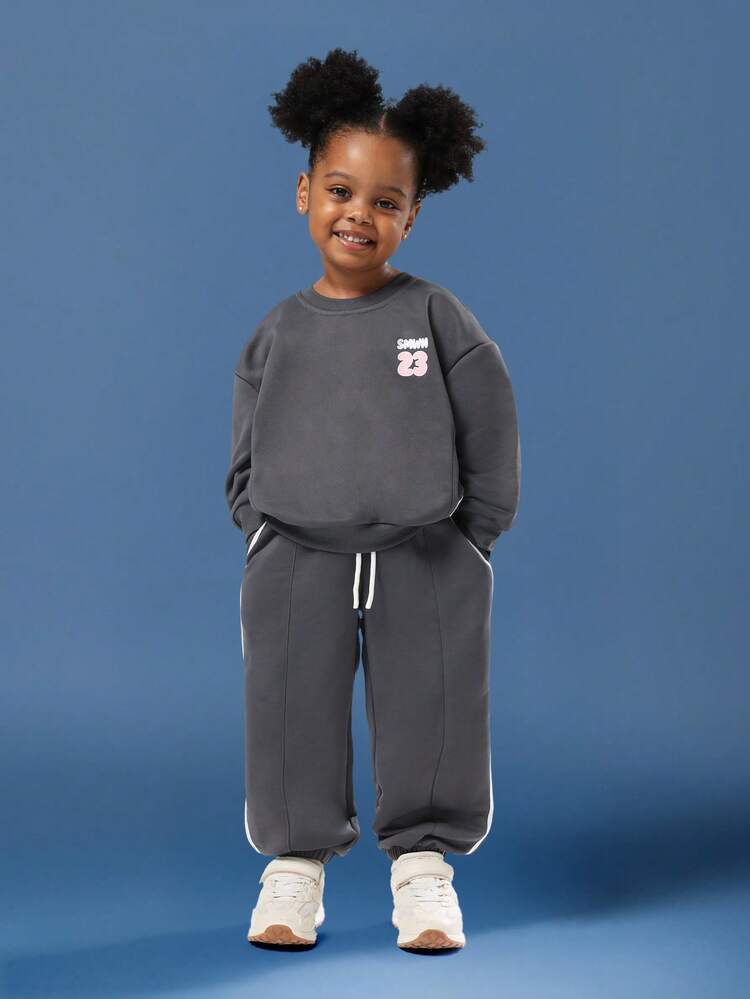 Sweatshirt And Jogger Set With Logo Print