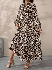 EMERY ROSE Đầm maxi in họa tiết thực vật cỡ lớn dành cho nữ, trang phục mùa thu cho nữ. - Nhiều màu - Xem 6