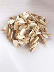 10/20/50PCS Heart-Shaped Wooden Clothespins,Wooden Clips For Photo Clips , Mini Decorative Wooden Pegs, For Crafts, Drying Clothes, Photo Folder, Wedding Party Favors, Hanging Postcards, DIY Decor, Clothes Pins, Family Wedding Valentine's Day Decoration Stationery Decoration, Useful Gadgets - Multicolor - View 2