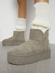 SHUZIA 女士踝靴和短靴，简约时尚休闲日常穿着 - 卡其色 - 查看 6