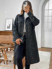 EMERY ROSE Women's Fashion Business Casual Mid-Length Regular Jackets For Women Long Coat Long Coats For Women Winter Clothes For Women Cardigan Long Long Jacket For Women Fall Clothes For Women Going Out Outfits