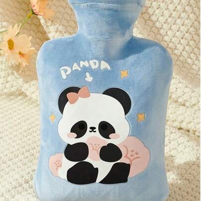 SHEIN Túi chườm nước nóng, vỏ vải nhung mềm mại, có thể tháo rời, chất liệu PVC không mùi, màu sắc ngẫu nhiên.