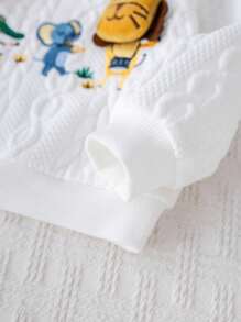 Cozy Pixies 男婴卡通动物图案针织柔软圆领长袖套头衫 - 彩色 - 查看 7