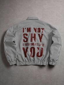 STYNVO 男士长袖休闲条纹夹克，秋季款 - 黑與白 - 查看 1