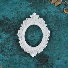 1pc White European Victorian Style Retro Mini Photo Frame Jewelry, Small Photo Frame Shooting Props, Jewelry Positioning Frame, Earrings, Necklaces, Jewelry Placement Props