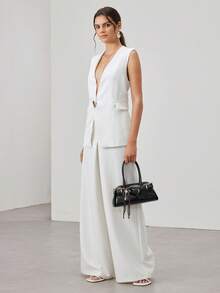 SHECARRY 时尚百搭简约韩版通勤香肠包手提包 - 黑色 - 查看 5