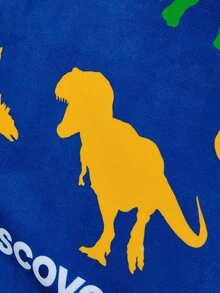 Discovery X SHEIN Toalla de baño con capucha azul con diseño de dinosaurio de dibujos animados para bebé, súper absorbente de microfibra, cálida y sin pelusa, adecuada para niños de 2 a 6 años, versátil para bañarse, nadar, playa, baño