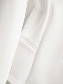 GlowEve CURVE 女士时尚腰部收腰翻领长袖夹克外套 - 白色 - 查看 5