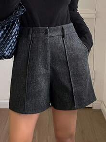 Women's Loose Casual Thick Shorts, Autumn/Winter New Arrival - Grey - View 3