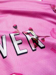 ROMWE MEN Prep Men's Long Sleeve T-Shirt With Digital Printing, Jersey No.10 Sportswear, 2000s Style - Pink - View 4