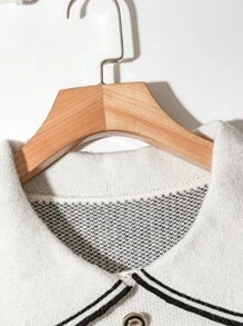 Franclia Women's Regular Sweater With French Style Small Metal Button Decor Fall Winter Cloth For Women