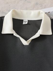 2件套青少年女孩休闲长袖上衣和宽松裤子套装 - 彩色 - 查看 3