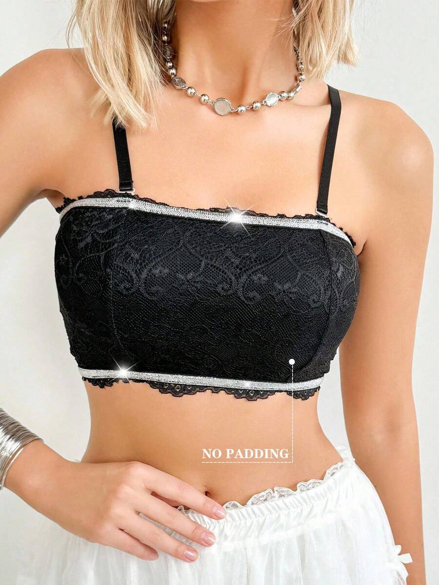 SHEIN 女士时尚蕾丝抹胸文胸