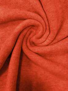 SHEIN Tall Women's Sweater With Oblique Placket And Button Design - Burnt Orange - View 6