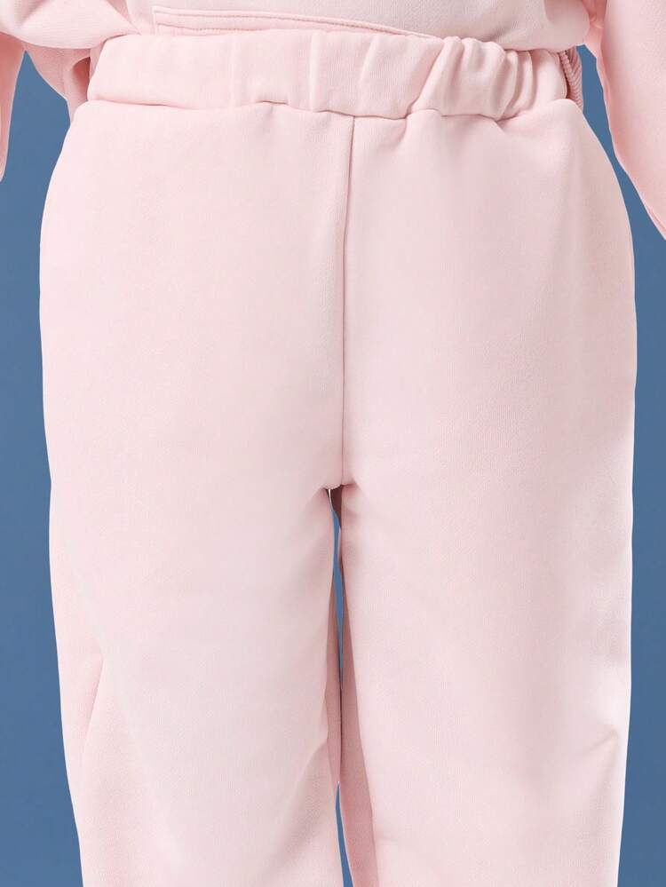 Fleece-Kapuzensweatshirt mit Logo-Schriftzug und passender Jogginghose