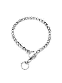 PETSIN 1. Dog P-Chain, Dog Metal Collar, Anti-Explosion P-Chain Neck Collar, Pet Collar, Flat Chain, Anti-Bite Dog Neck, Pet Dog Chain, Large Dog Chain, Pet Supplies - Silver - View 4