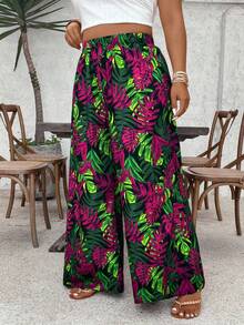 SHEIN VCAY 大码休闲松紧腰沙滩裤，适合夏季