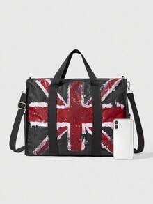 ROMWE Avant Women's Union Jack Pattern Large Capacity Tote Bag For Daily Use - Black - View 4