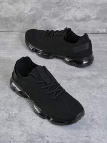 SHUZIA 畅销女款黑色经典复刻 Air Bubble Flynit 运动鞋 - 舒适百搭，超值 - 黑色 - 查看 2