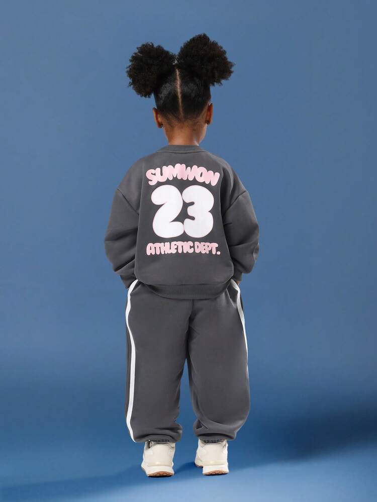Sweatshirt And Jogger Set With Logo Print