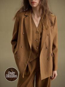 Ontre Moderner urbaner Stil, braun, Damen Blazer Jacke, Lässig Anzug, Fischgrätmuster, Business Pendeln, minimalistisches Design, minimalistischer Stil, Lässig Stil, Herbstbekleidung, Neue Kollektion 2025, Business Lässig, Old Money Stil, Schulanfang, Retro - Braun - Übersicht 7