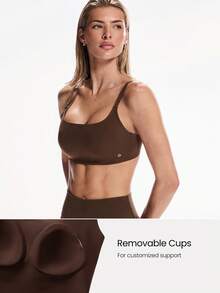 GLOWMODE Soft Stretchy Power Up 4-Way Adjustable Straps Bonding Tech Backless Sports Bra Yoga Daily Removable Cups Fall Winter - Cinnamoninspiration - View 3