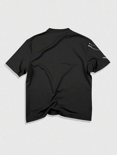 Goth Men's Fashionable Contrast Color Print Short Sleeve T-Shirt, Summer, 2000s Style