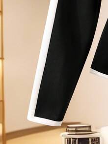 GlowEve 女士休闲拼色连帽运动衫 - 黑色 - 查看 5